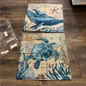 YY Home Set of 2 American Rustic Sea Life Pillow Covers‎ NEW